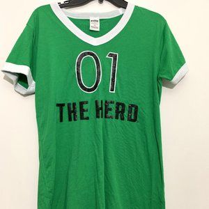 Pink green long t-shirt for women size M